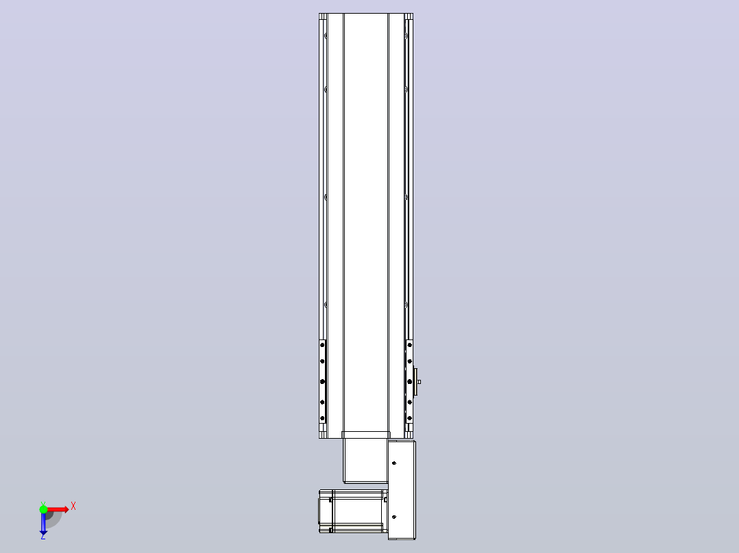 皮带直线轴半封闭可选导轨TPA-HNB-175D-140-L500-MR-C-P75-N3俯视图