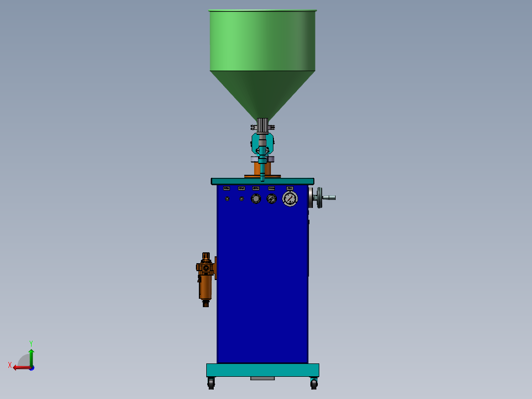 立式灌装机3D图纸 E194后视图
