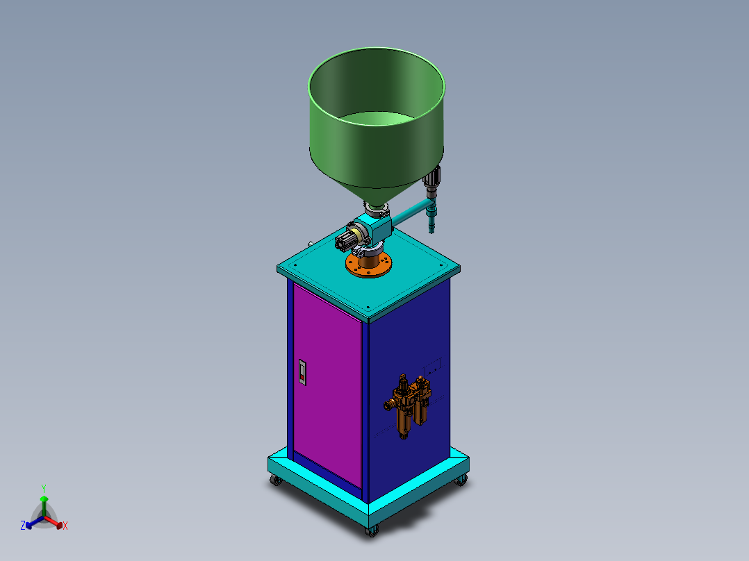 立式灌装机3D图纸 E194正等轴测图