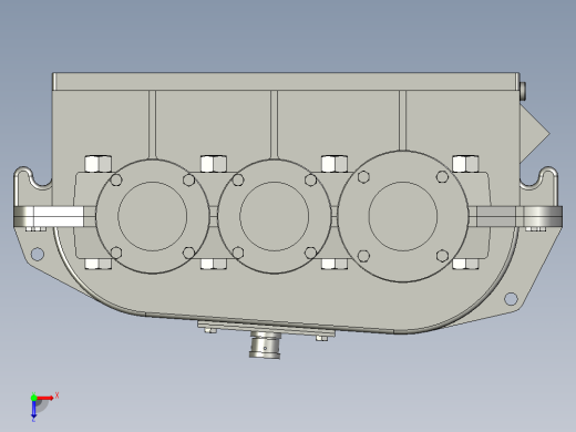 二级直齿减速机3d图纸 变速减速器CAXA设计二级减速机3d三维模型俯视缩略图