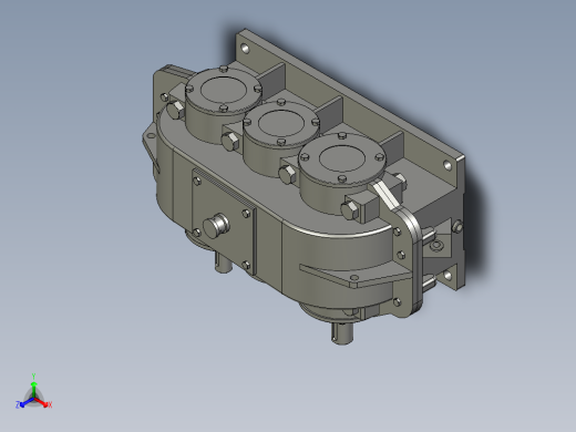 二级直齿减速机3d图纸 变速减速器CAXA设计二级减速机3d三维模型正等轴测缩略图
