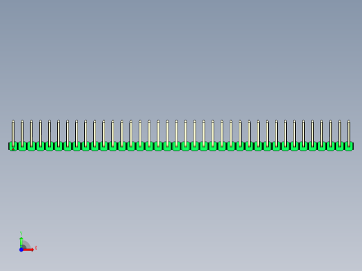 彩色公排针 100mil 2.54mm 系列-DS1022_green_38p_100mil_TypeU_rev1.0前视缩略图
