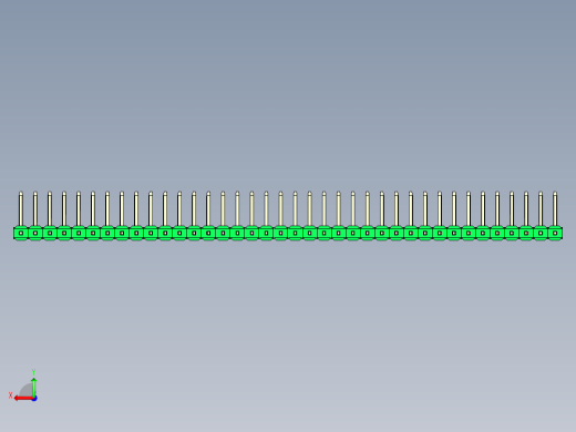 彩色公排针 100mil 2.54mm 系列-DS1022_green_38p_100mil_TypeU_rev1.0后视缩略图