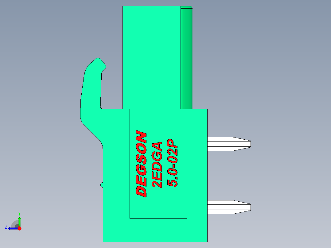 DEGSON 2EDG 系列 5.0mm 可插拔接线端子组-2EDGA-5.0-02P-14-00AH右视图