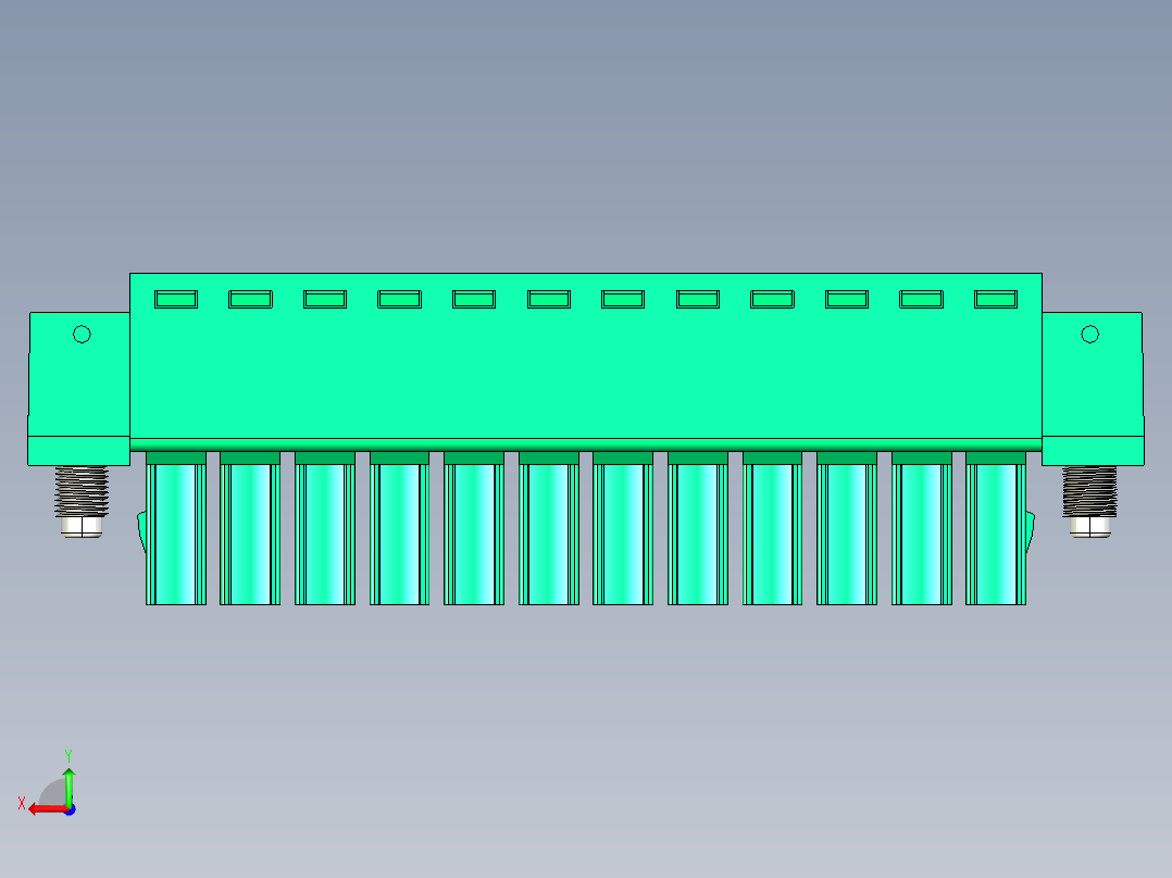 DEGSON 15EDG（公头） 3.5mm 螺钉锁紧，插拔式接线端子 FullPack-15EDGKM-3.5-12P-14-00AH后视图