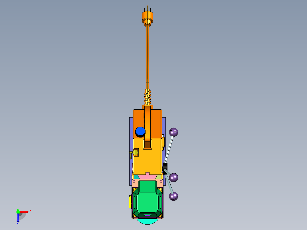 三相调速型吸盘钻俯视图