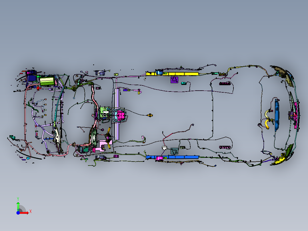 商务车整车电子电器架构系统前视图