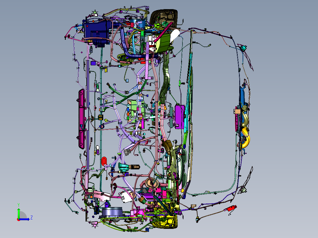 商务车整车电子电器架构系统左视图