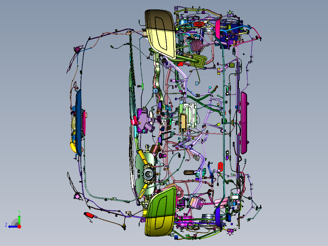 商务车整车电子电器架构系统右视图
