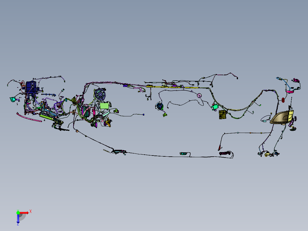 商务车整车电子电器架构系统俯视图