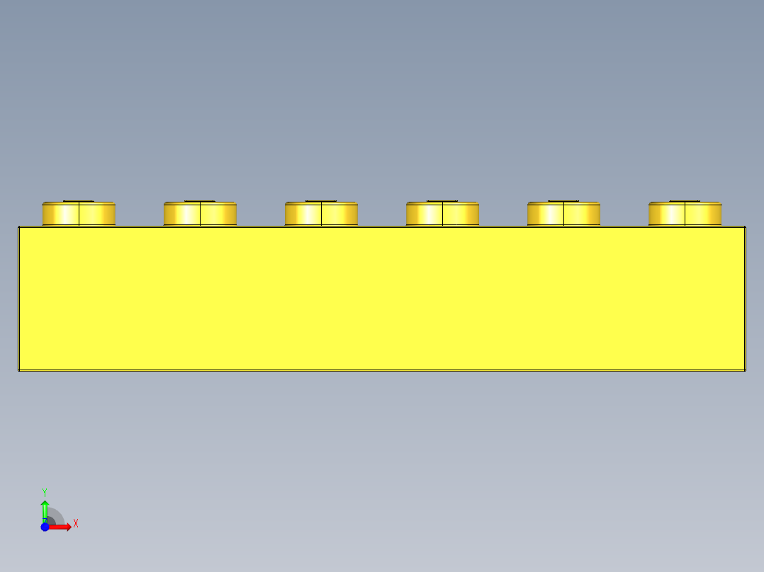 乐高套装 4421基本积木-300924 Bright Yellow Brick 1 x 6.STEP前视图