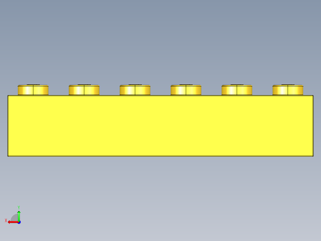 乐高套装 4421基本积木-300924 Bright Yellow Brick 1 x 6.STEP后视图