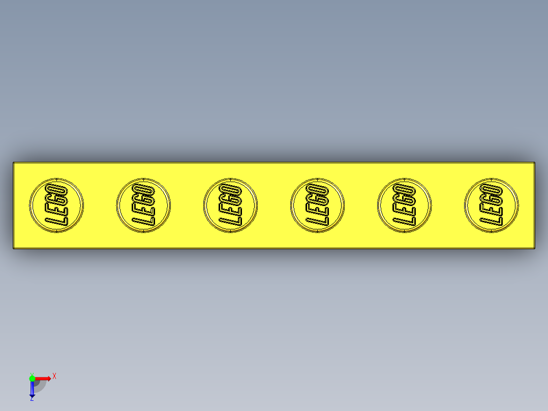 乐高套装 4421基本积木-300924 Bright Yellow Brick 1 x 6.STEP俯视图