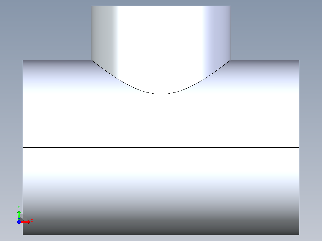 聚氯乙烯配件02-Sch80_ReducingTee_SxSxS_801-422_4.5in x 3in前视图
