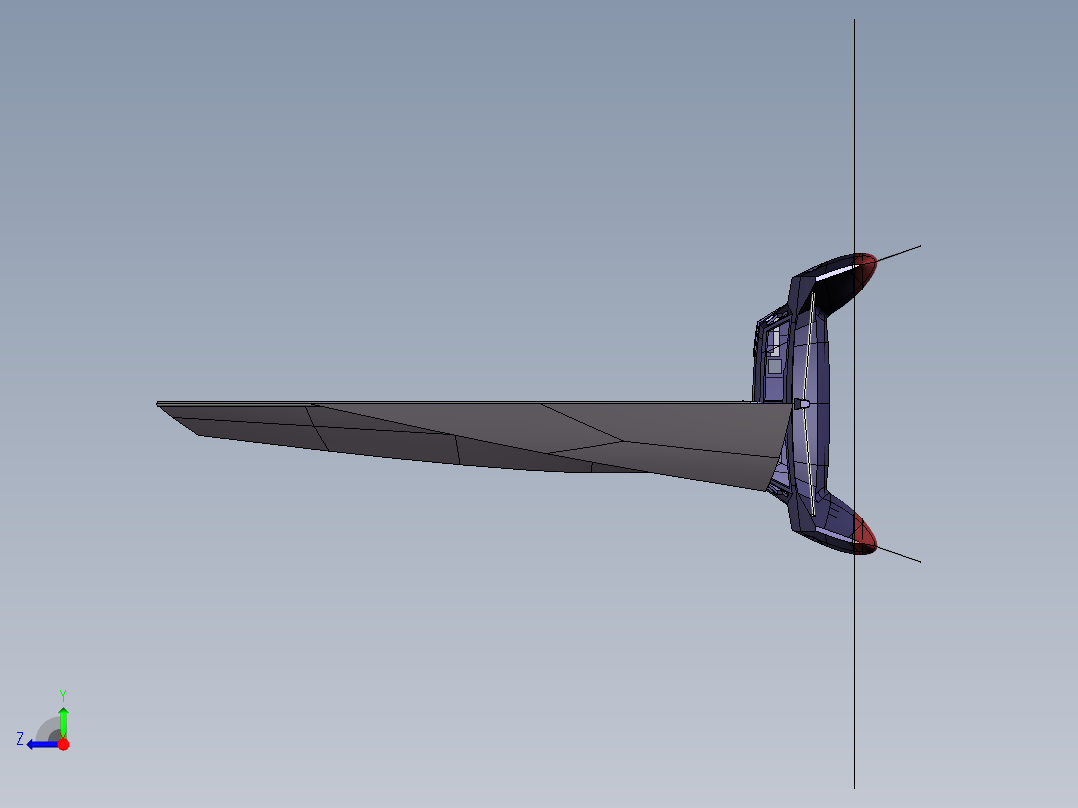 巡航双体船、帆船双体船、多体船右视图