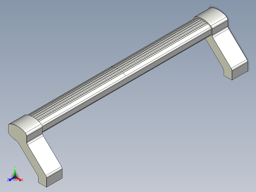取手(鋁合金)(B)A2-3D多系列多零件图纸模型主视图