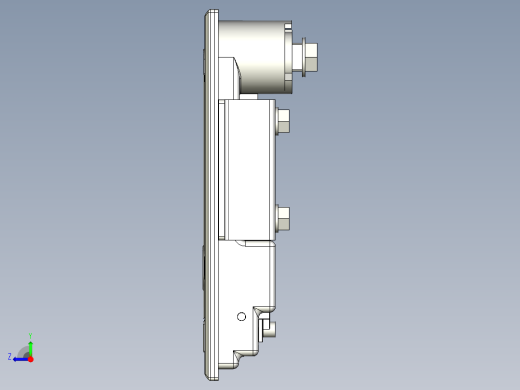 防水平面把手(B)5571-3D多系列多零件图纸模型右视缩略图