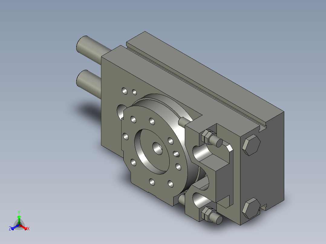 旋转气爪PRC22ST-180正等轴测图