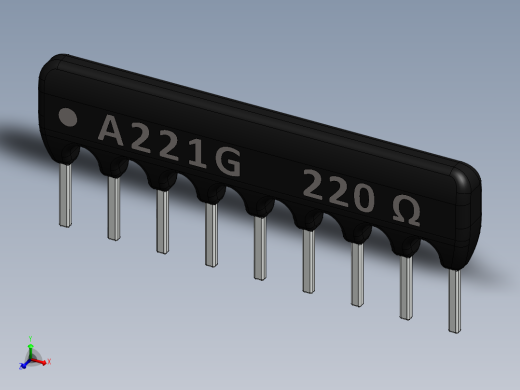 电容器 二极管 电阻器-Resistor Network 220 Ohm 9-Pin