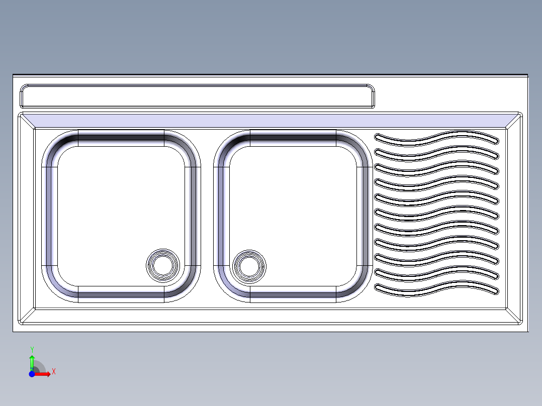 水槽、不锈钢水槽(104)前视图