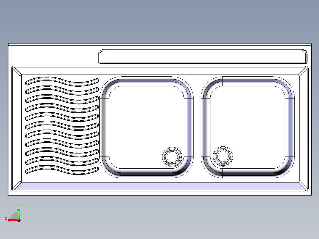水槽、不锈钢水槽(104)后视图