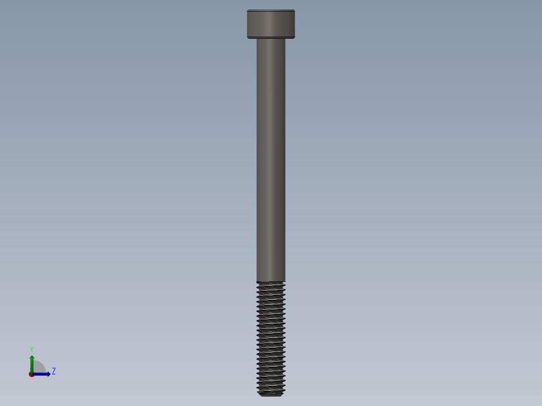 Screw_DIN_912_M6x75_A2.SLDPRT公制内六角螺钉左视图
