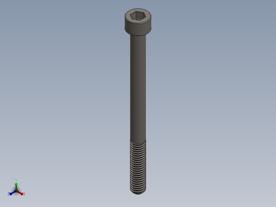 Screw_DIN_912_M6x75_A2.SLDPRT公制内六角螺钉正等轴测图