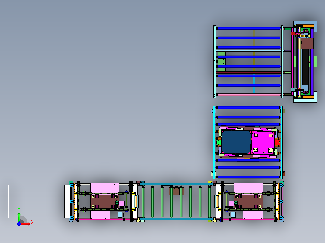 汽车座椅自动搬运输送系统前视图
