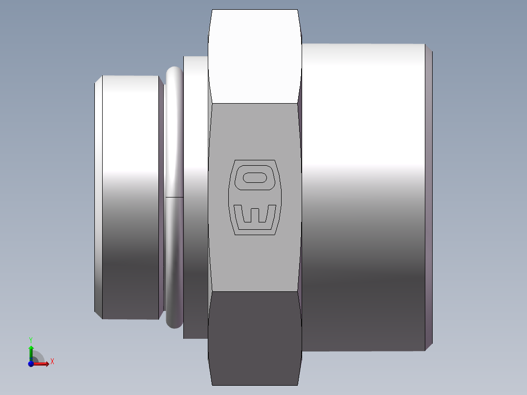 美制O圈密封接头、1DO-52-20前视图