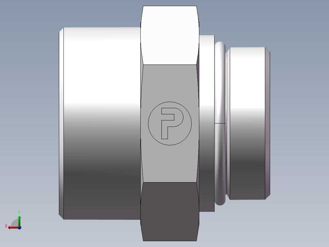 美制O圈密封接头、1DO-52-20后视图