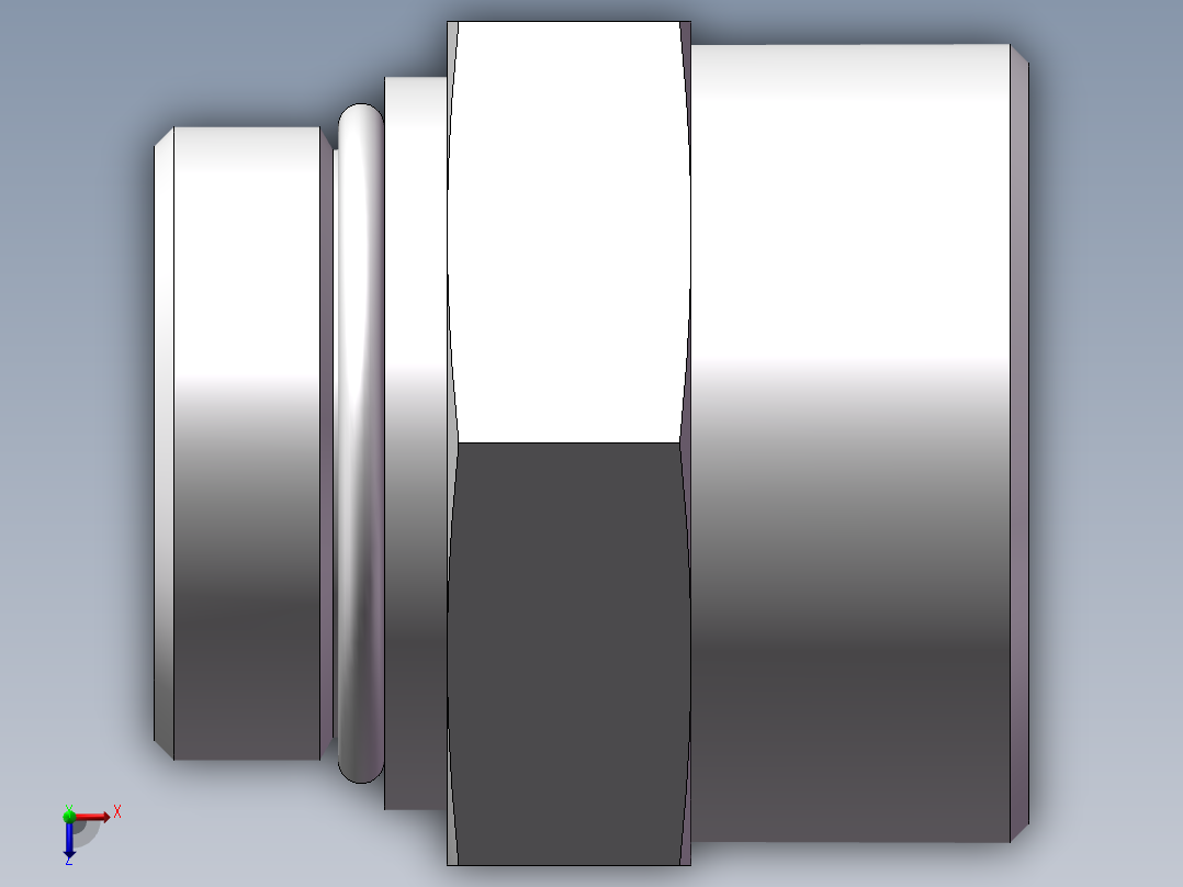 美制O圈密封接头、1DO-52-20俯视图