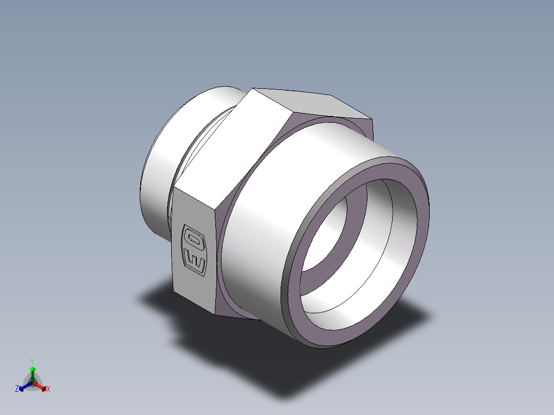 美制O圈密封接头、1DO-52-20正等轴测图