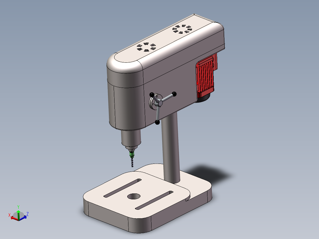 立式钻床3D+2D 1489398主视图