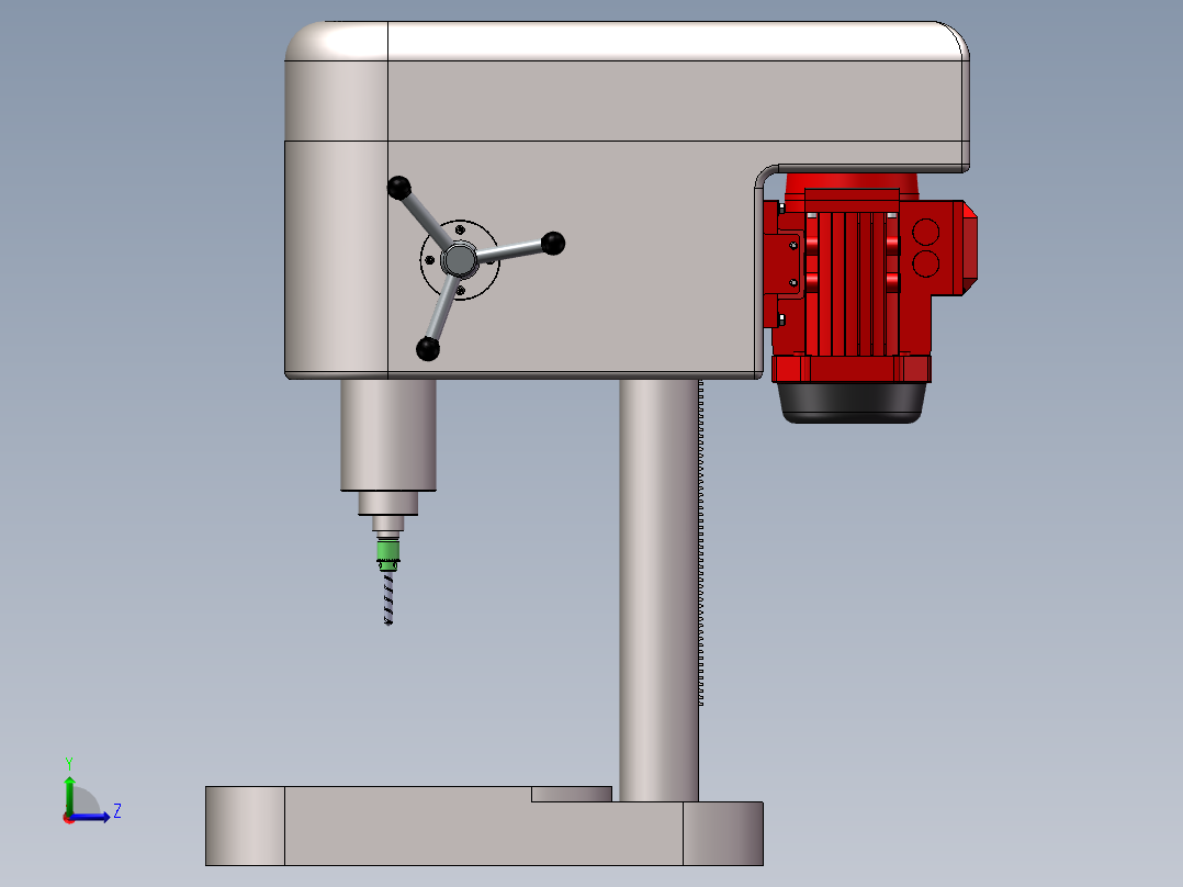 立式钻床3D+2D 1489398左视图