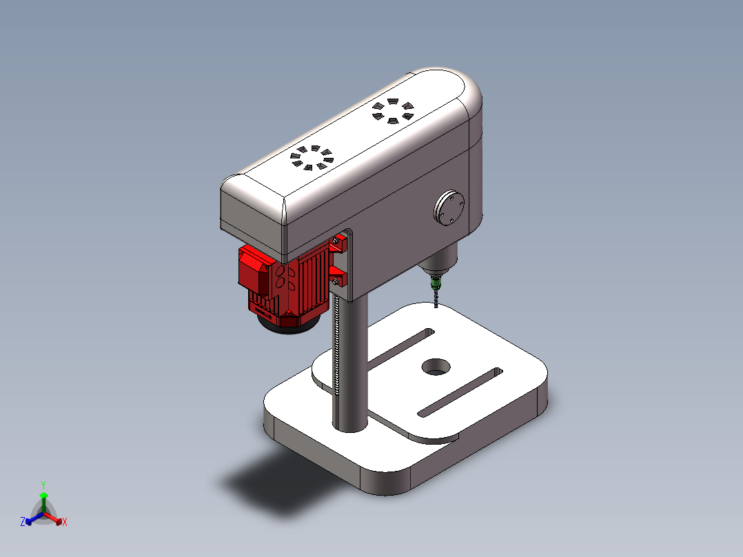 立式钻床3D+2D 1489398正等轴测图