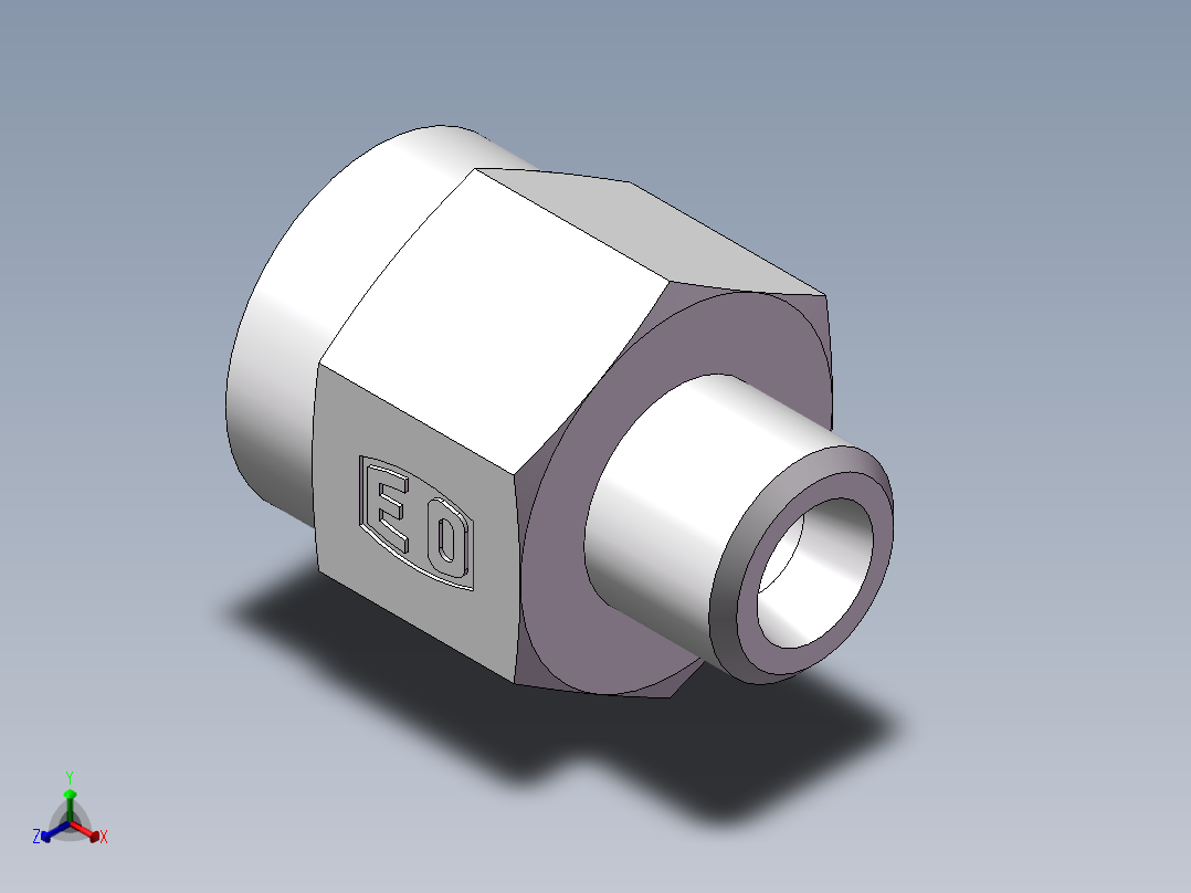 压力表接头-英制螺纹、5DB-16-08GDK正等轴测图