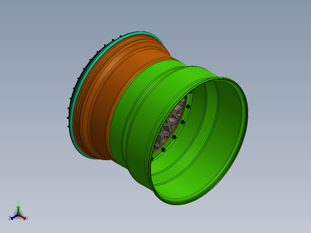 轮毂、轮胎(135)正等轴测图