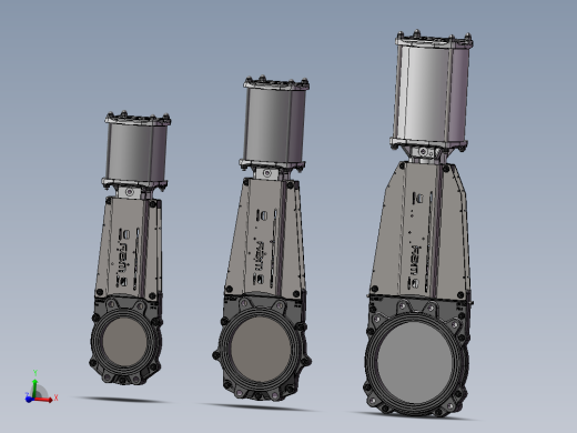 3款250mm半凸耳刀闸阀模型