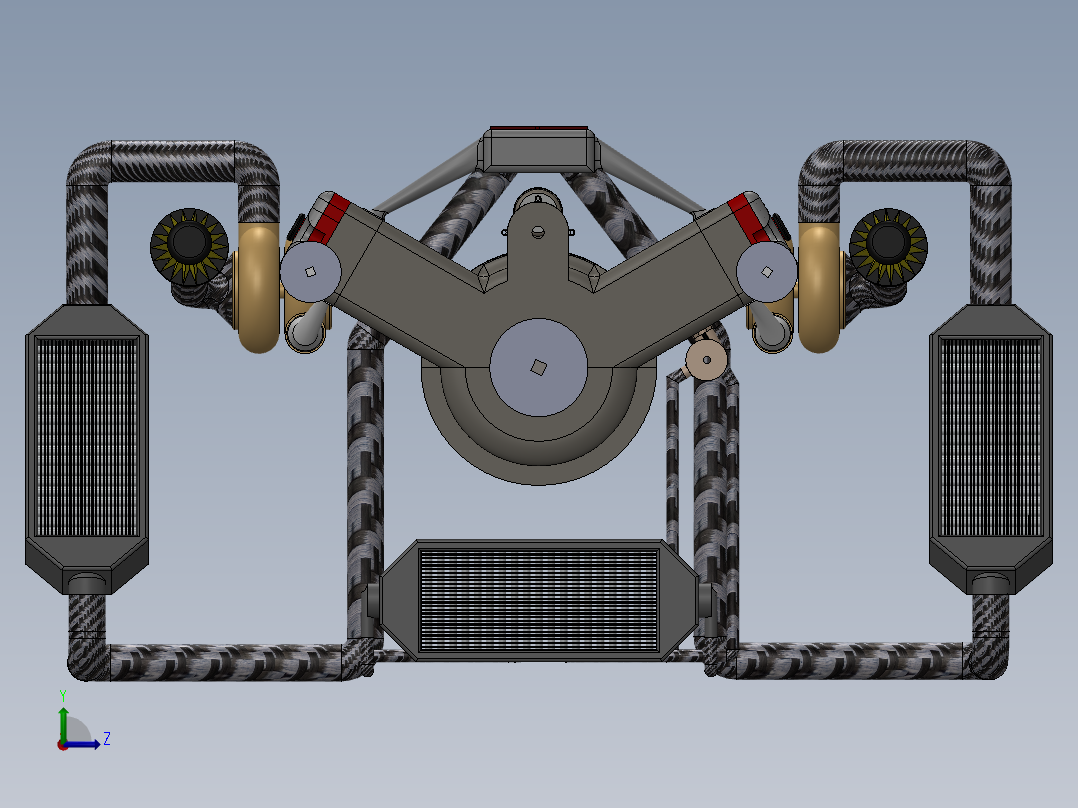 发动机完整组装左视图