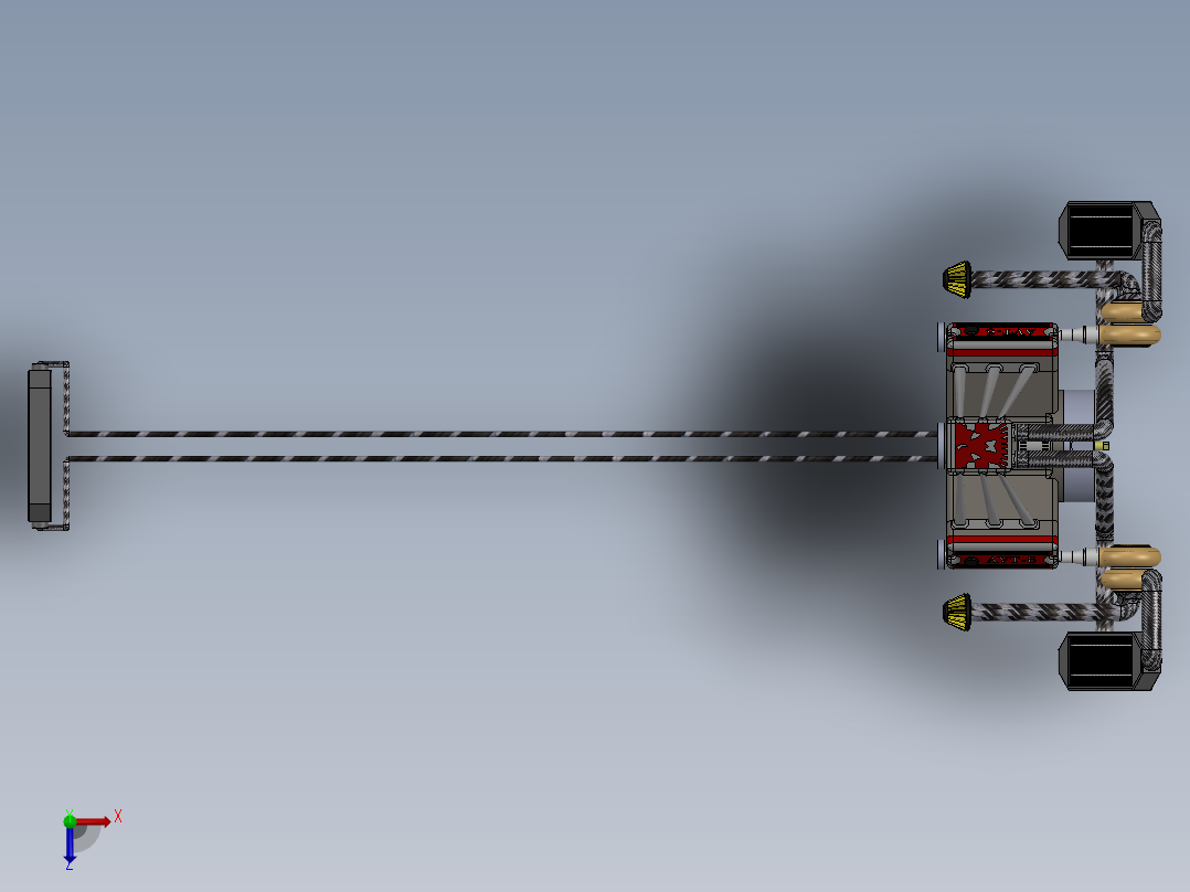 发动机完整组装俯视图