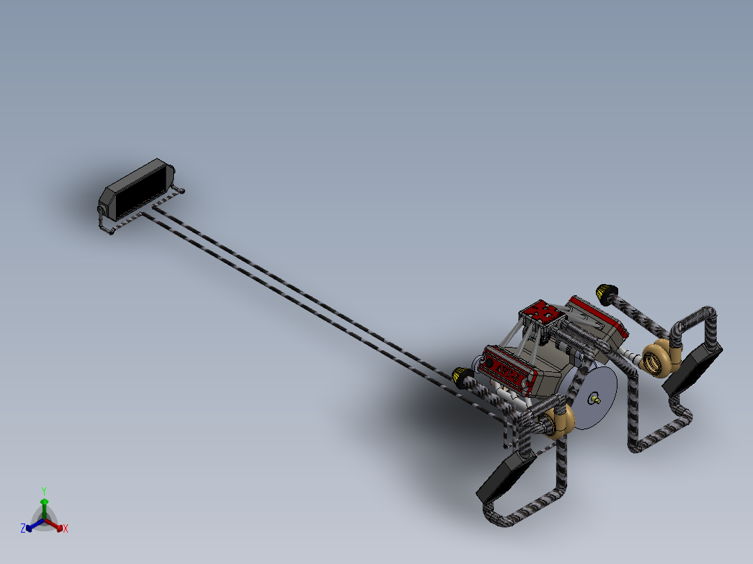 发动机完整组装正等轴测图