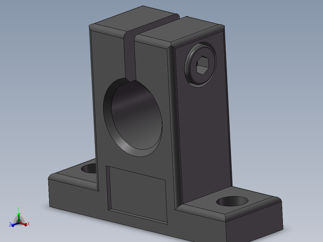 导向轴支座支架固定座T型开口固定底座SHAM1220主视图