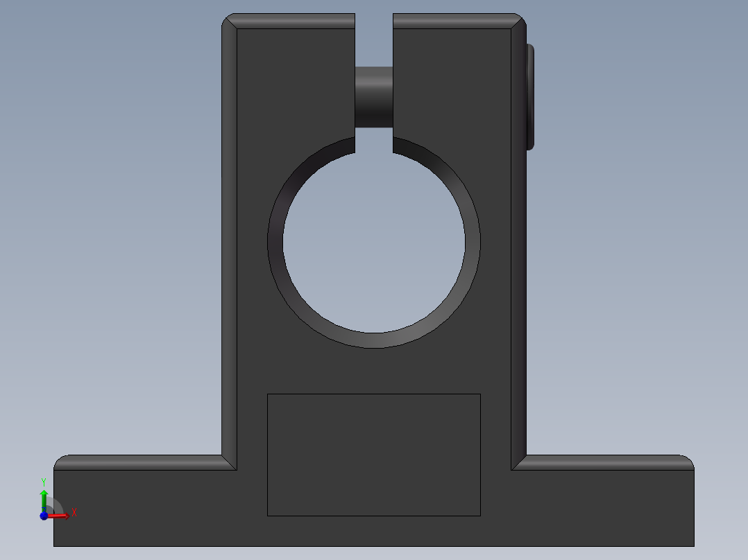 导向轴支座支架固定座T型开口固定底座SHAM1220前视图