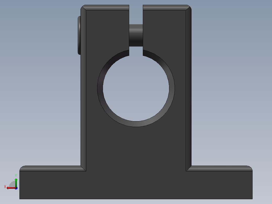 导向轴支座支架固定座T型开口固定底座SHAM1220后视图