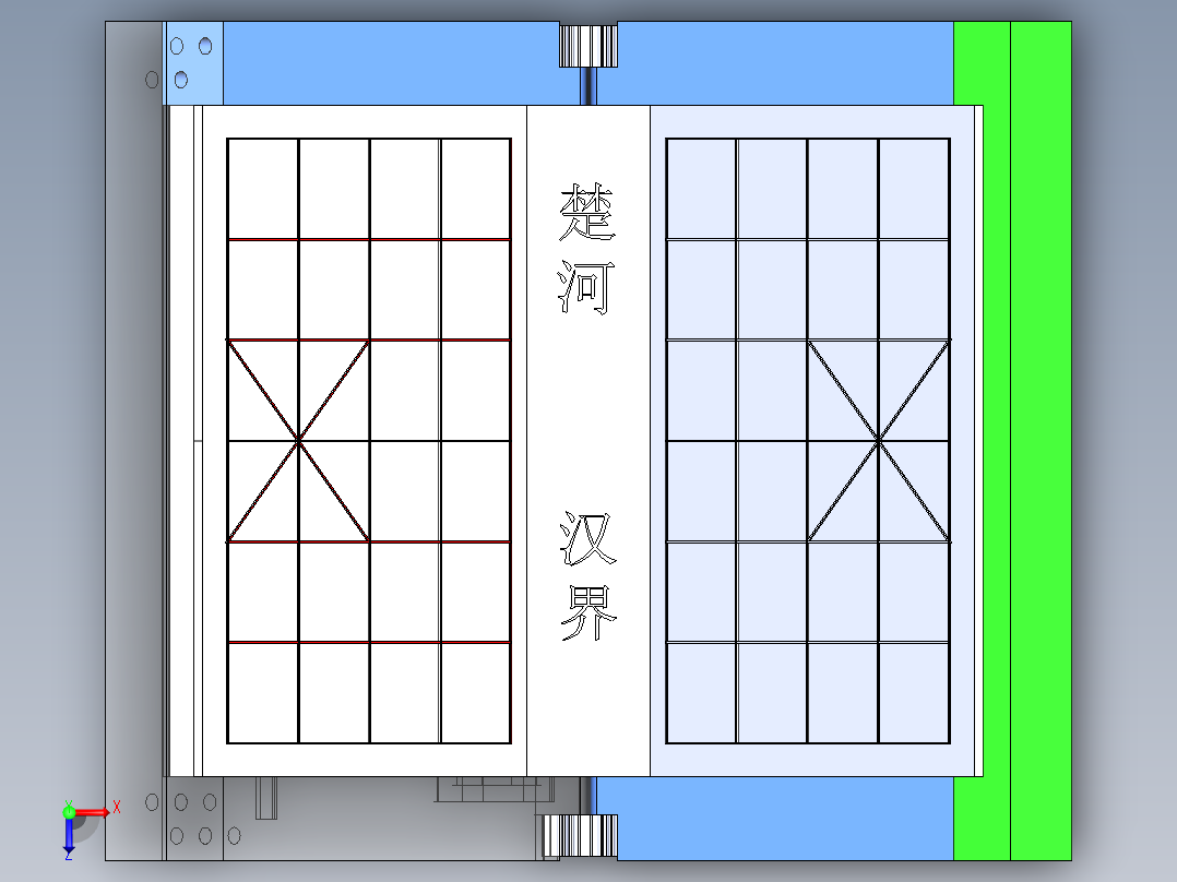 升降棋盘装配体俯视图