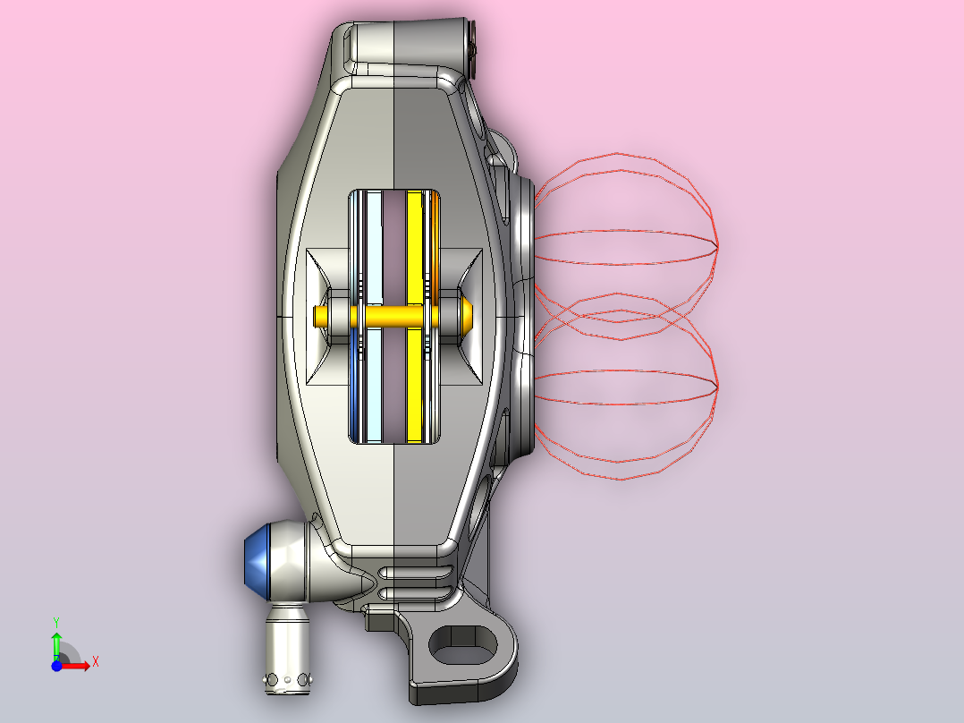 MTB液压卡钳（我的设计）前视图