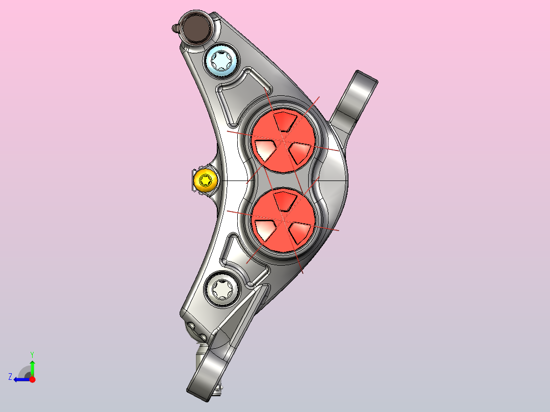 MTB液压卡钳（我的设计）右视图