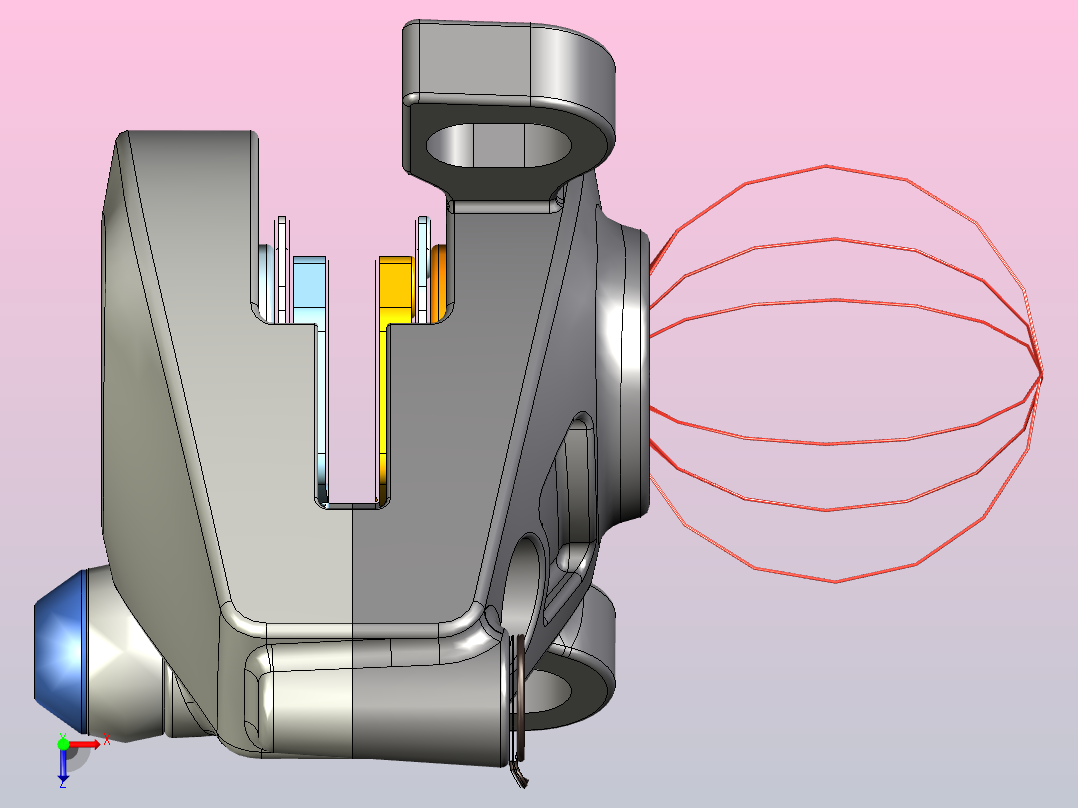 MTB液压卡钳（我的设计）俯视图