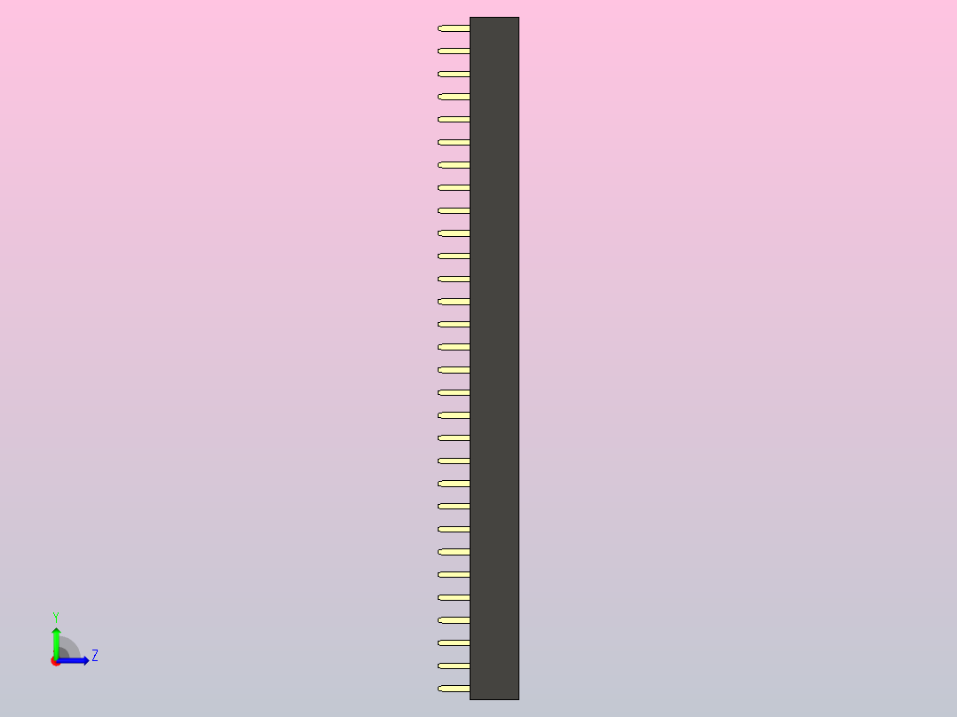 母针头Female_Header_1x30_P2.0_H4.3_straight.step左视图