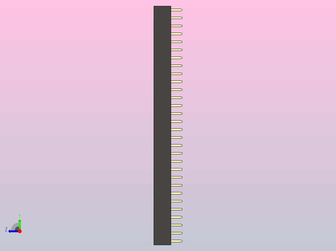 母针头Female_Header_1x30_P2.0_H4.3_straight.step右视图
